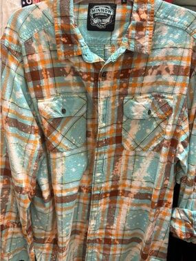 Minnow Aqua & Brown Plaid Button-Down Shirt